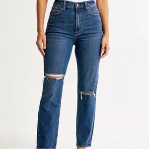 Abercrombie & Fitch Curve Love Ultra Rise Ankle Straight Jeans (short length)